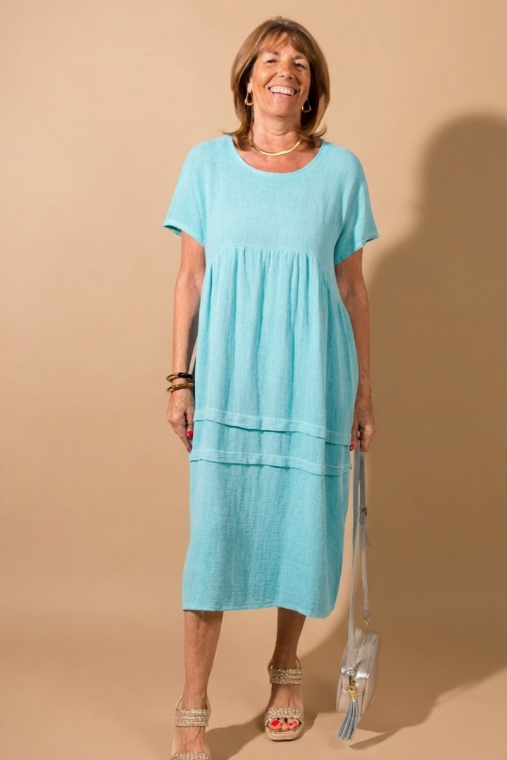 Linen Blend Tea Dress