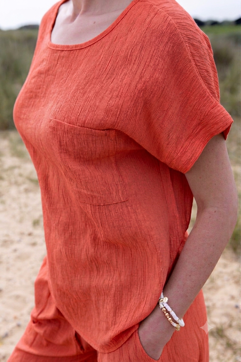 Crinkle Pocket Top