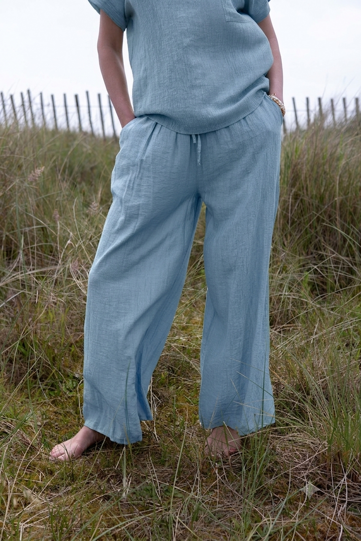 Crinkle Tie Waist Trousers