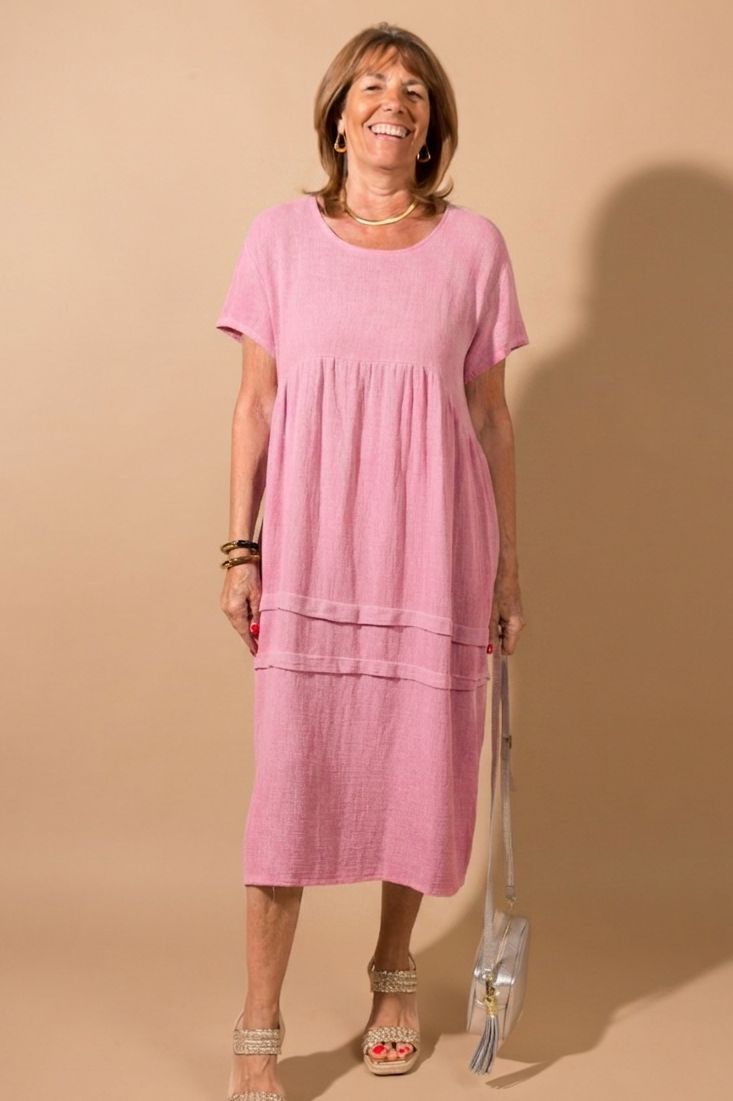 Linen Blend Tea Dress