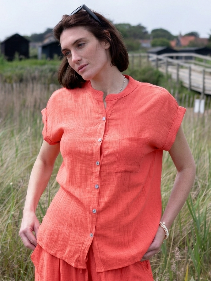 Crinkle Short Sleeve Shirt
