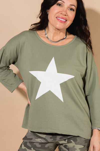 3/4 Sleeve Star Sweatshirt