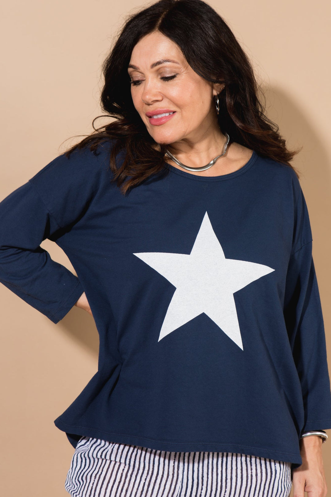 3/4 Sleeve Star Sweatshirt