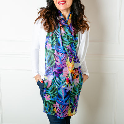 The Hibiscus Flower Silk Scarf which makes the perfect finishing touch for any outfit