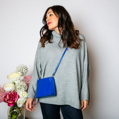 The High Neck Relax Fit Jumper in silver grey with a loose, relaxed silhouette 