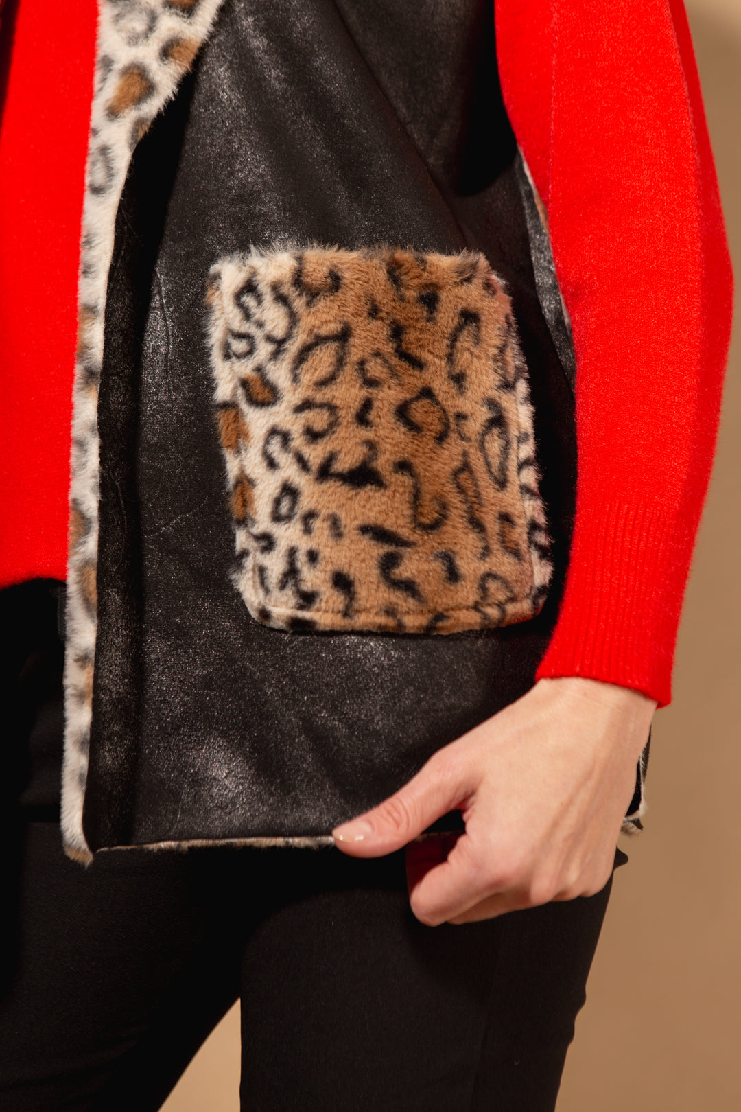 Faux Fur Leopard Print Gilet