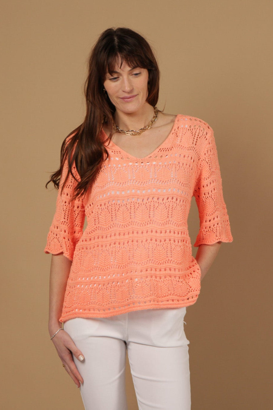 Crochet V Neck Top