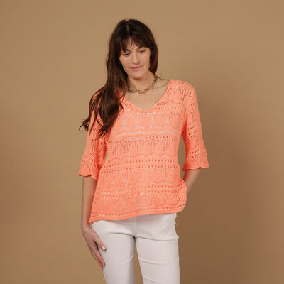 Crochet V Neck Top