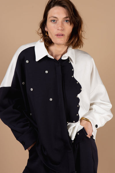 Silhouette Jewelled Oversized Shirt