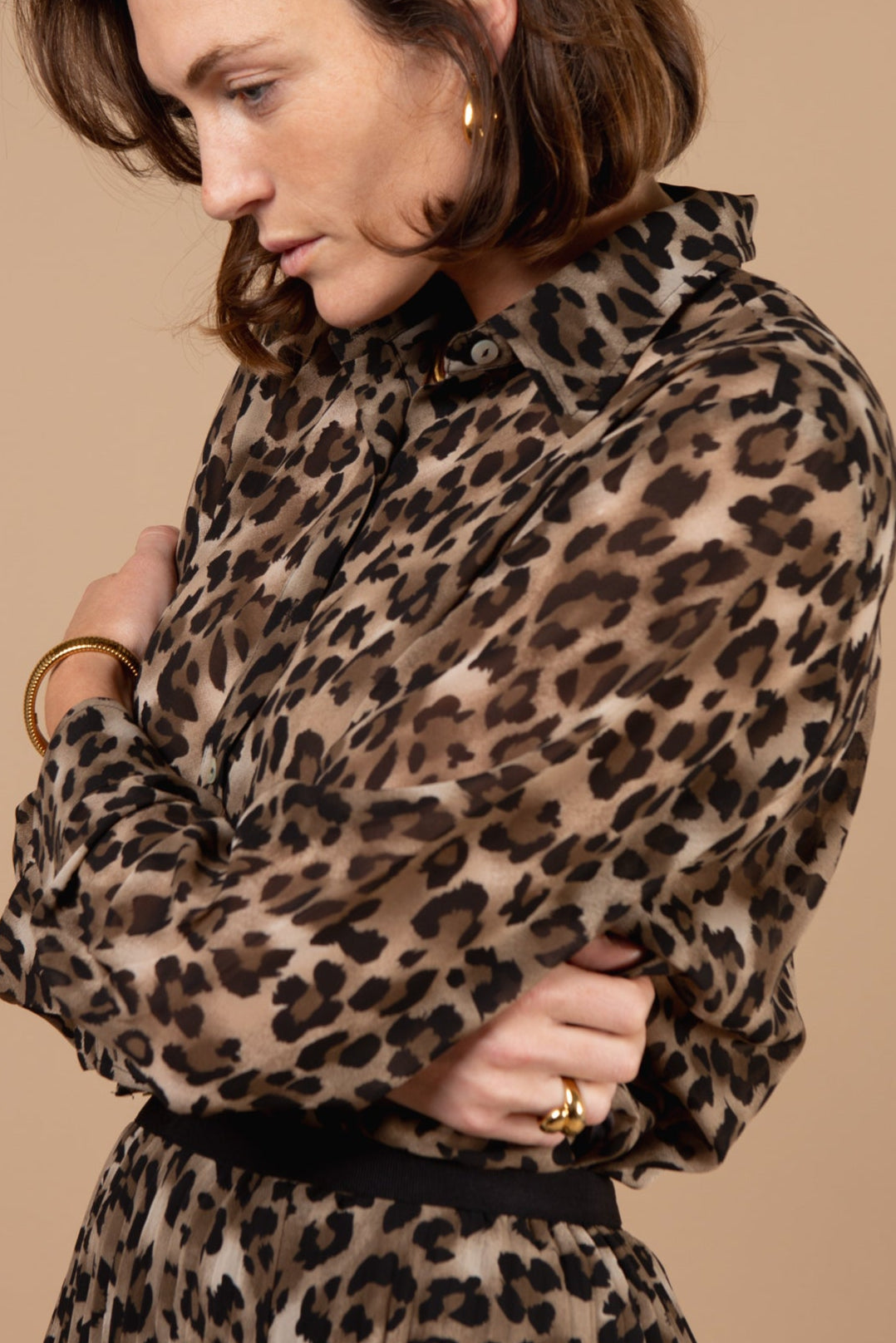 Sheer Leopard Print Shirt