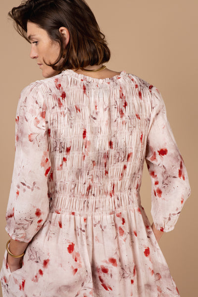 Foliage Print 3/4 Sleeve Dress