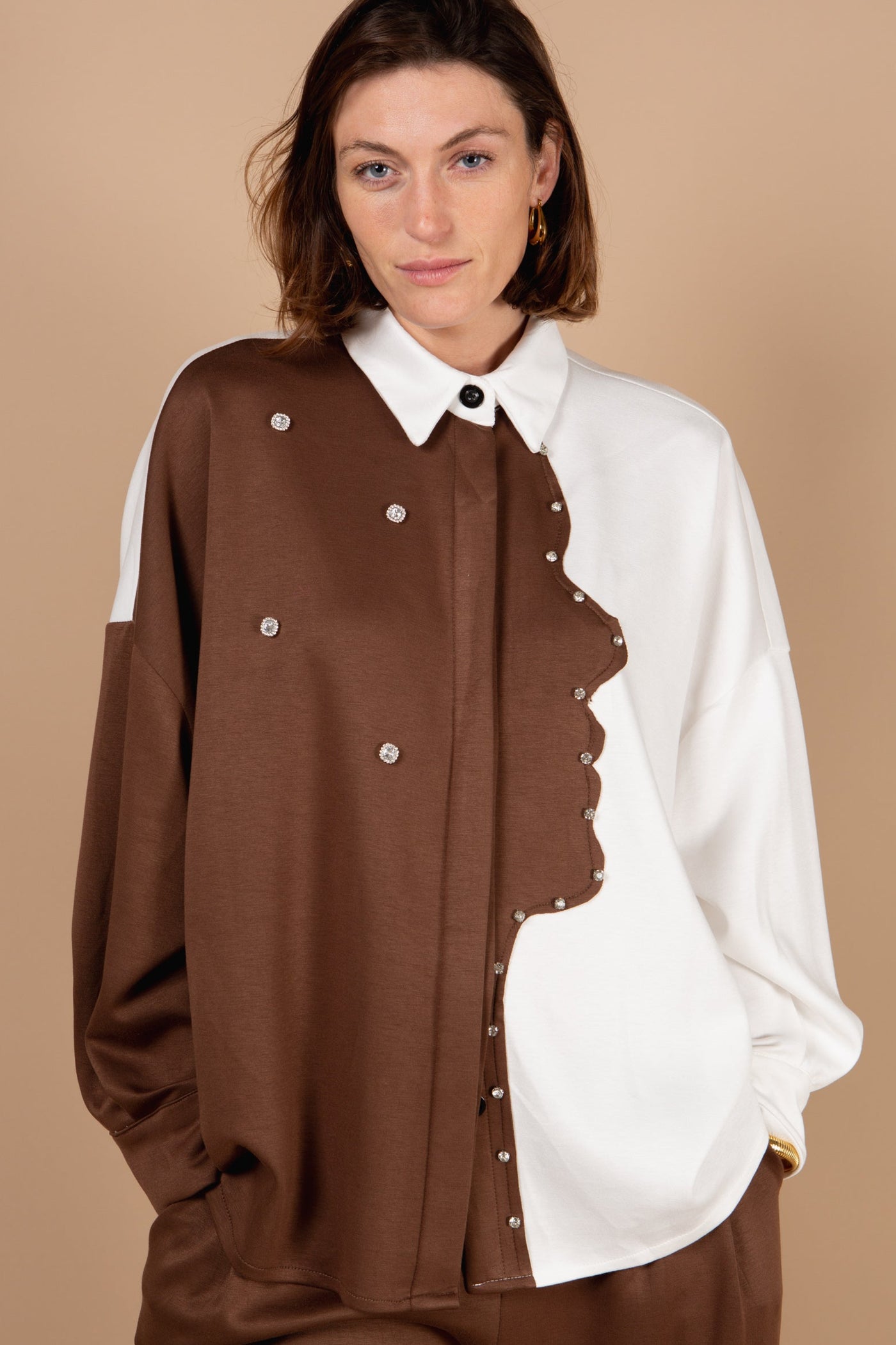 Silhouette Jewelled Oversized Shirt