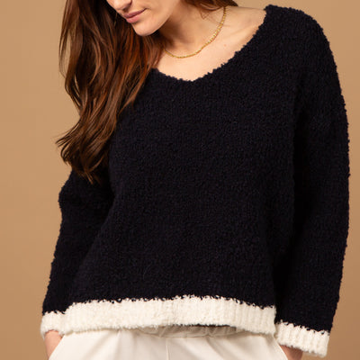 Contrast Boucle Jumper