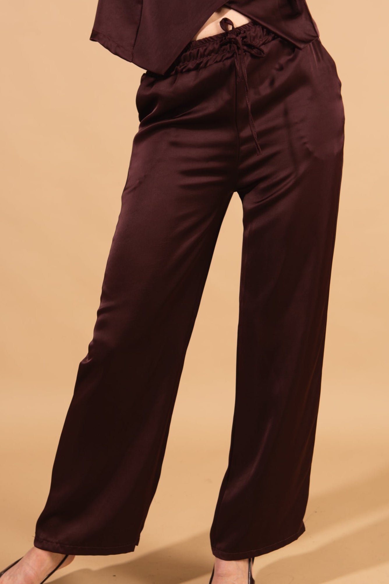 Drawstring Satin Trousers