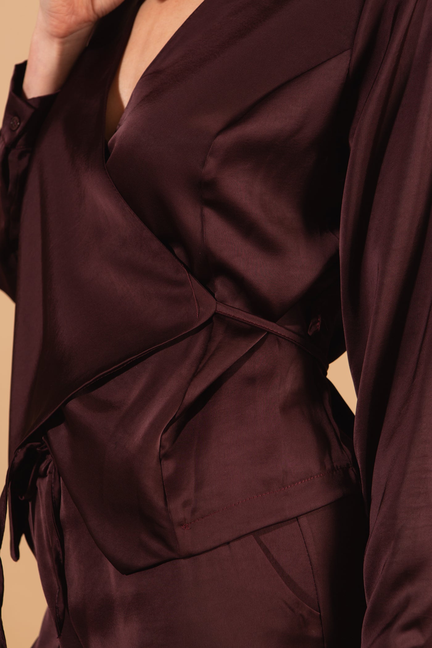 Wrap Around Satin Top