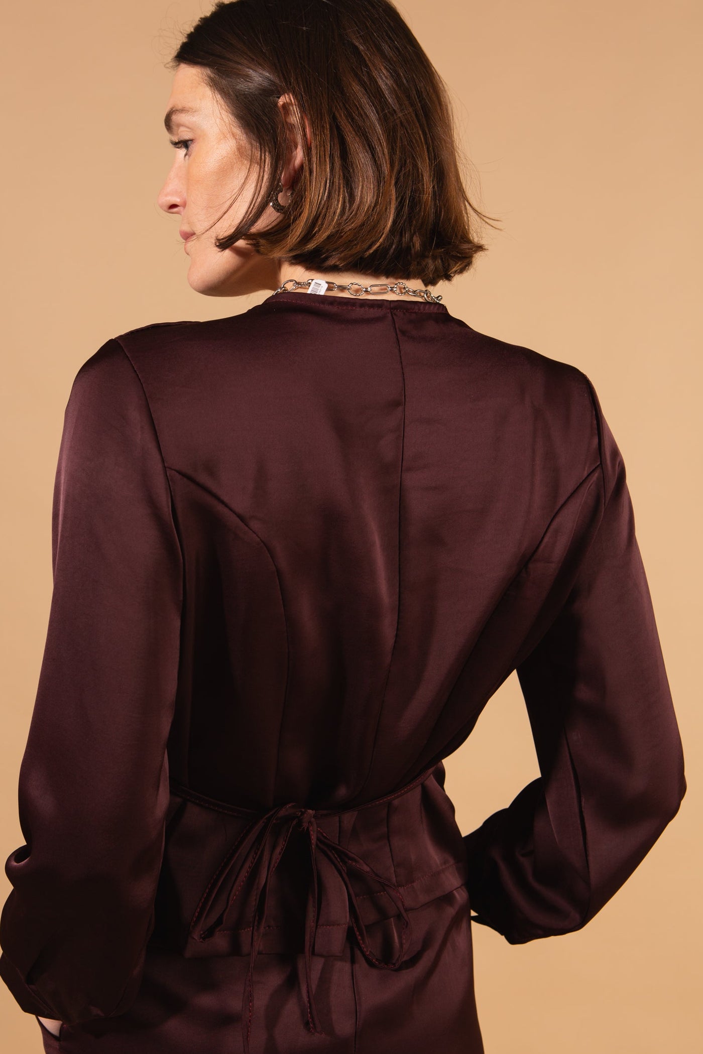 Wrap Around Satin Top