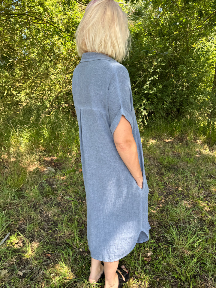 Linen Blend Shirt Dress