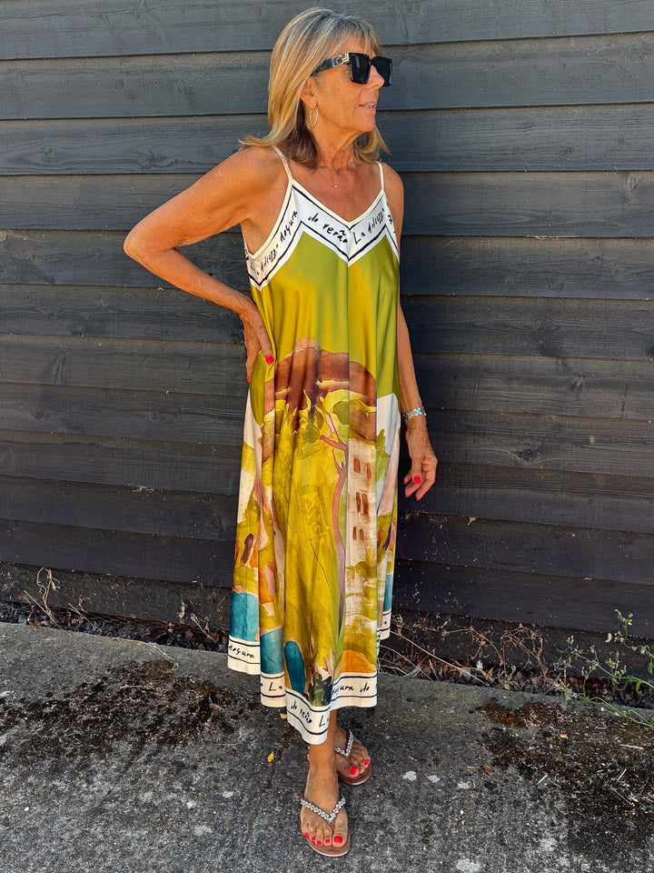 Graphic Print Cami Maxi Dress