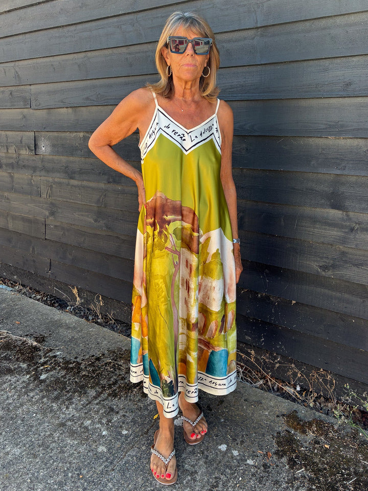 Graphic Print Cami Maxi Dress