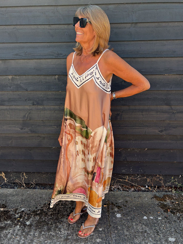 Graphic Print Cami Maxi Dress