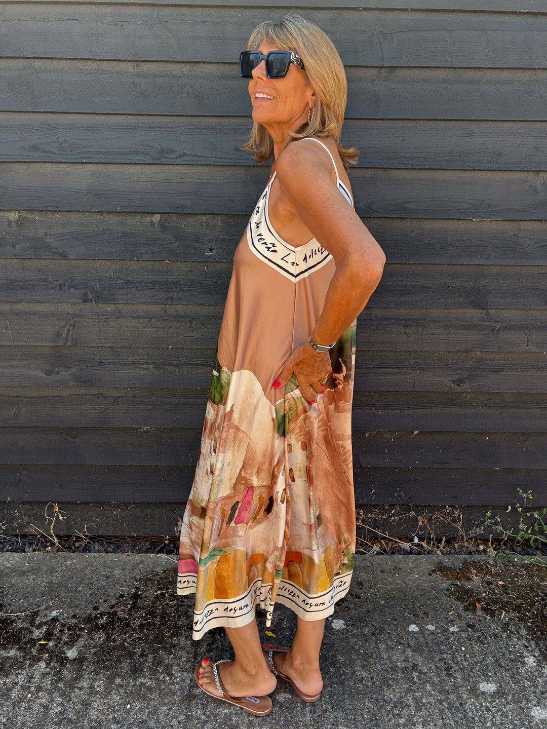 Graphic Print Cami Maxi Dress
