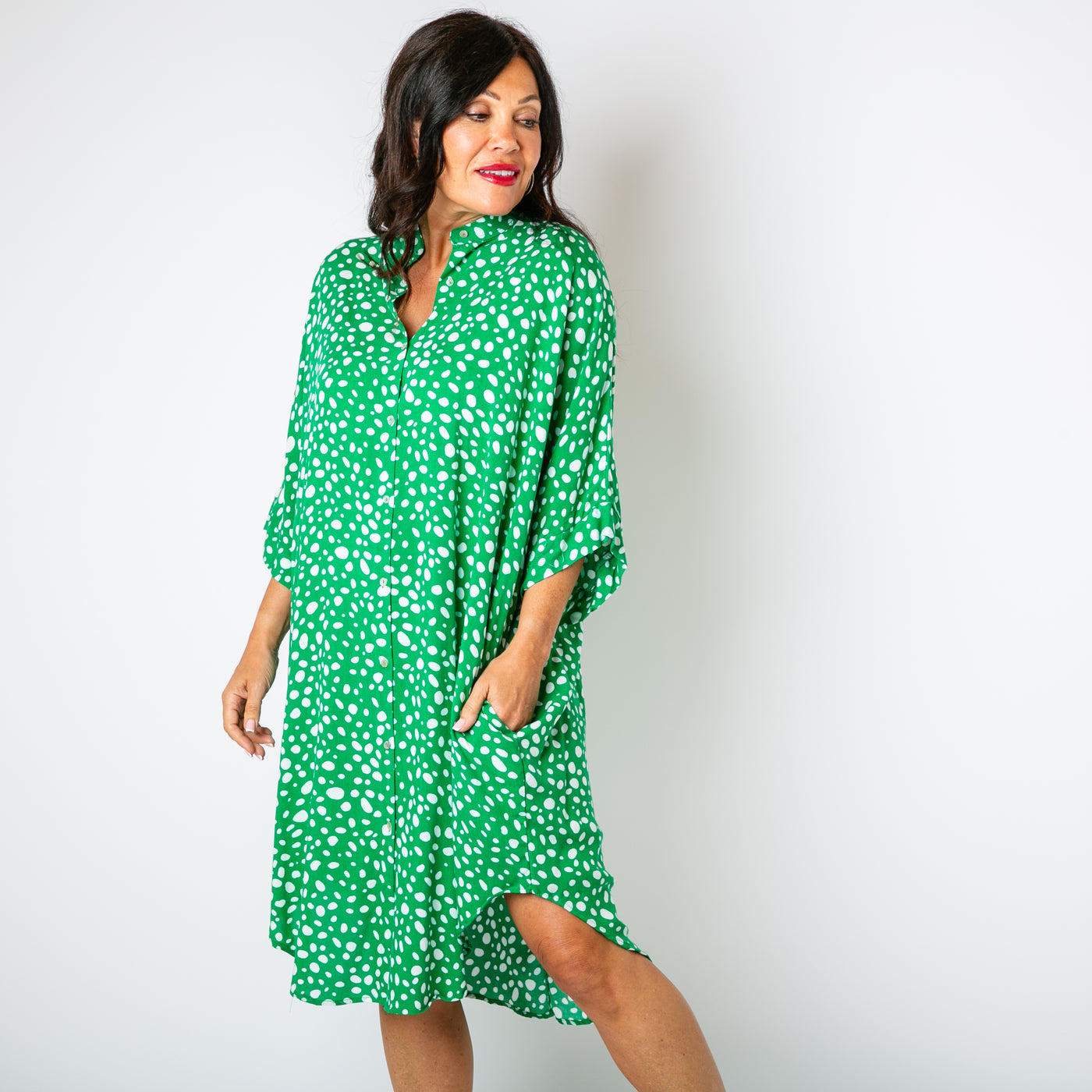 Irregular Spot Print Dress