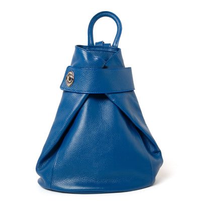 The Royal Blue Langton women's backpack Handbag with the front twist fastening and zipped compartment