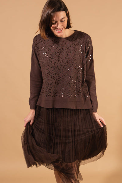 Layered Sequin Jumper Dress