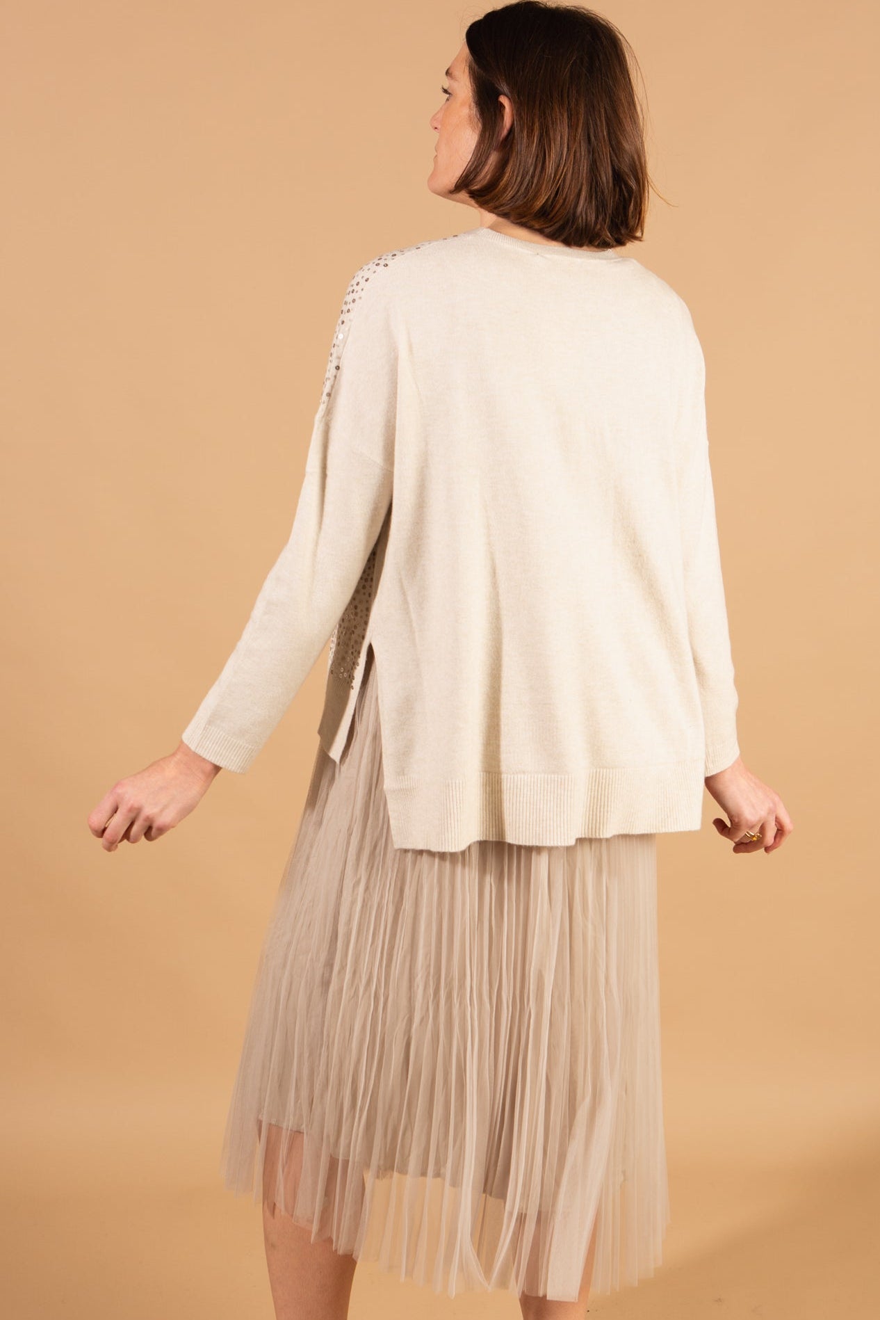 Layered Sequin Jumper Dress