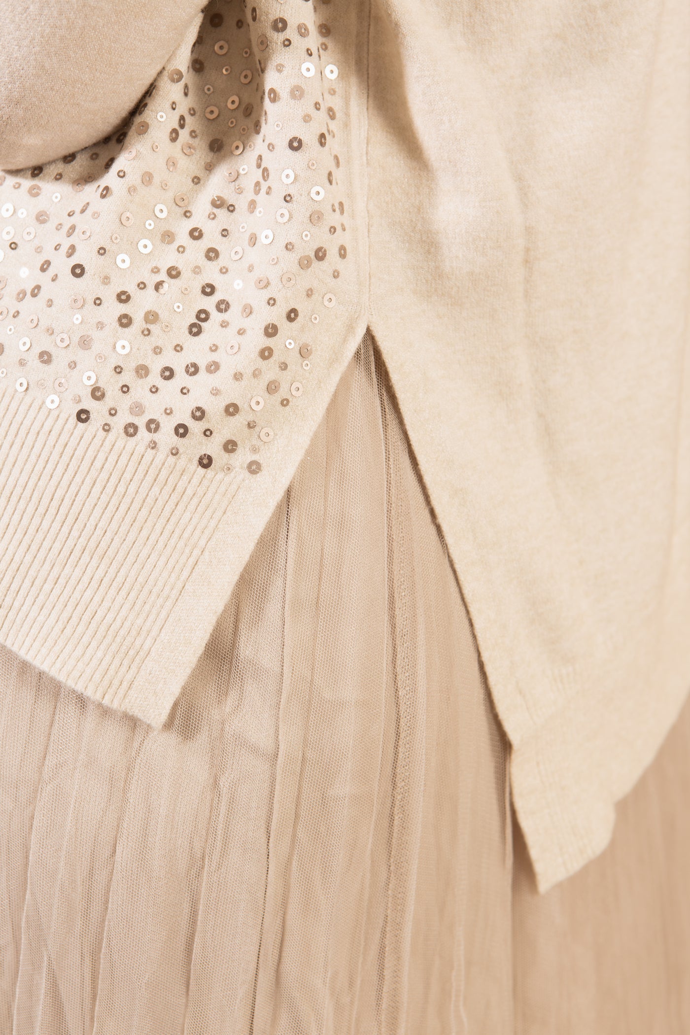 Layered Sequin Jumper Dress