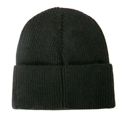 The Layla Beanie in black made from a ribbed stretchy blend of wool and viscose. The perfect present gift for someone special 