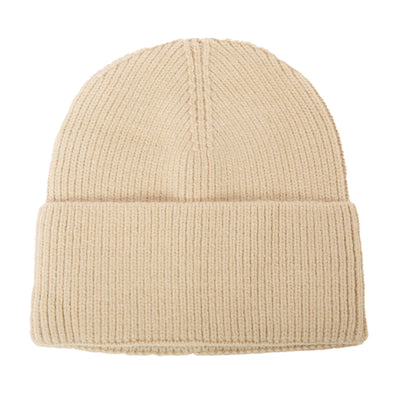 The Layla Beanie in cream made from a ribbed stretchy blend of wool and viscose. The perfect present gift for someone special 