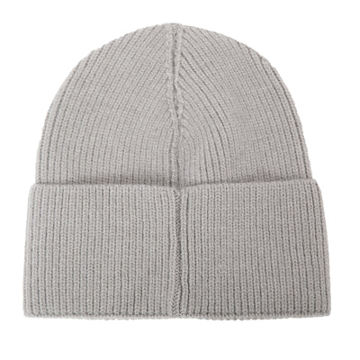 The Layla Beanie in silver grey made from a ribbed stretchy blend of wool and viscose. The perfect present gift for someone special 