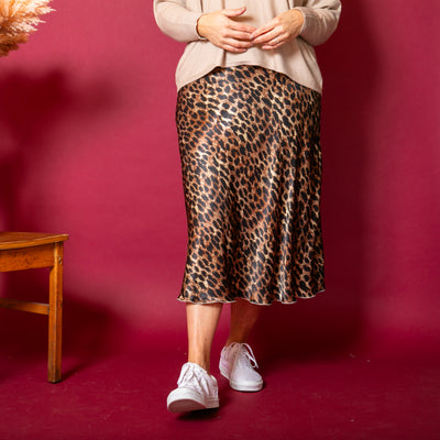 Leopard Slip Skirt