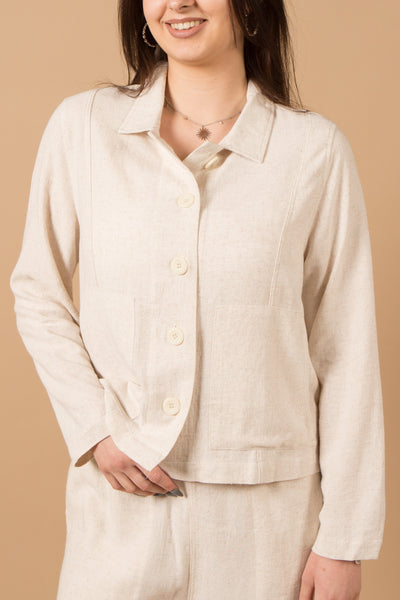 Linen Blend Fitted Shirt