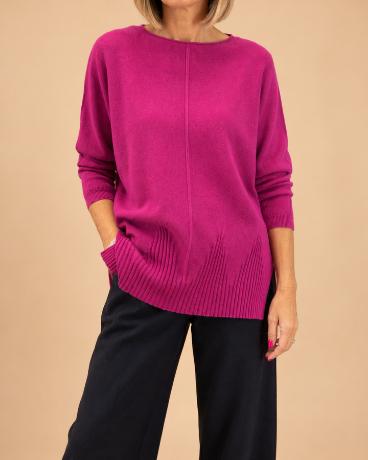 Seam Front Ribbed Hem Jumper