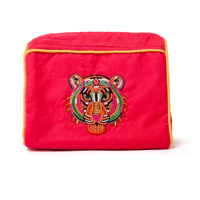 The Tiger Tiger My Doris Makeup Bag featuring a beautiful beaded design on the front