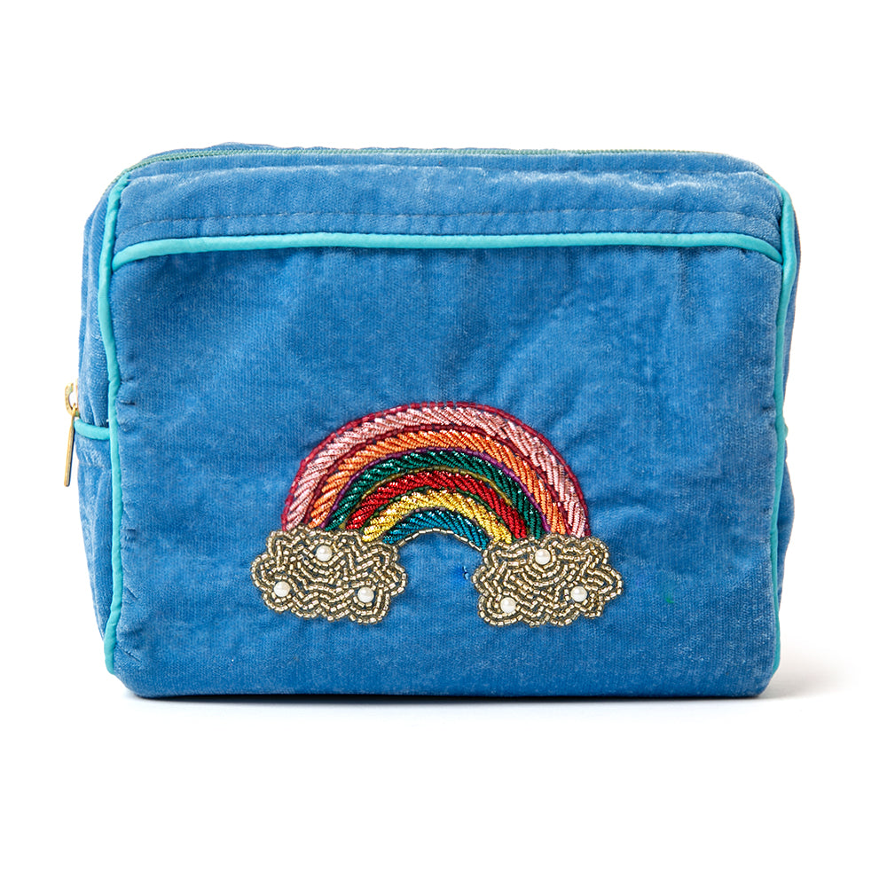 The Over The Rainbow My Doris Makeup Bag featuring a beautiful beaded design on the front