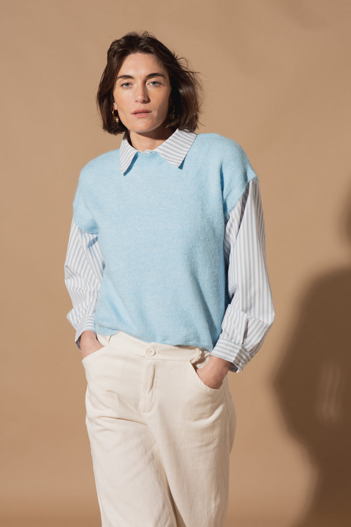 Mock Shirt Sweater Vest