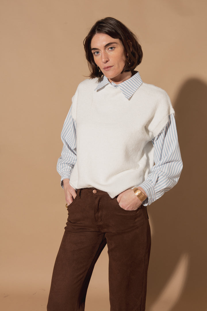 Mock Shirt Sweater Vest
