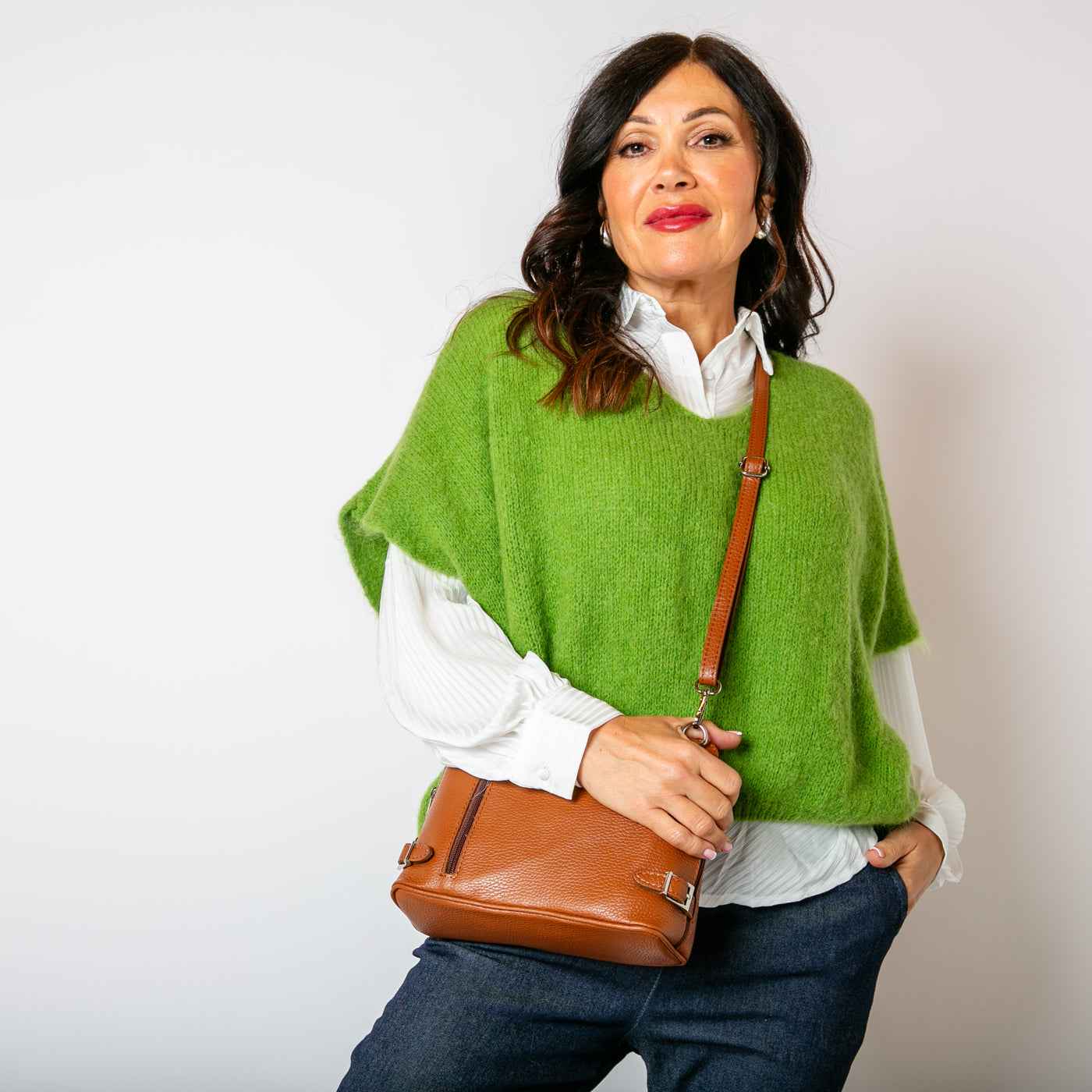 The Lime Green Mohair Tank Top which is sleeveless with dropped shoulders