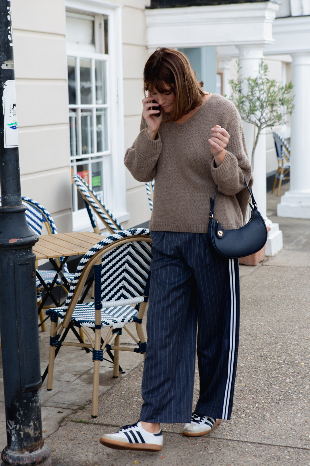 Wide Leg Pin Stripe Trouser