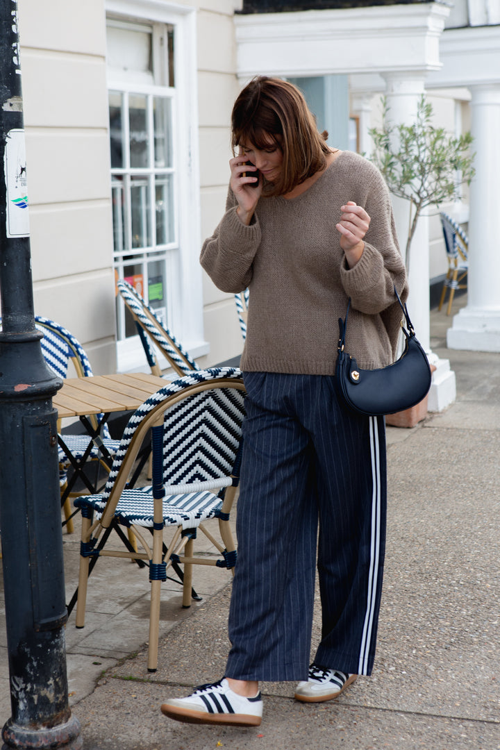 Wide Leg Pin Stripe Trouser