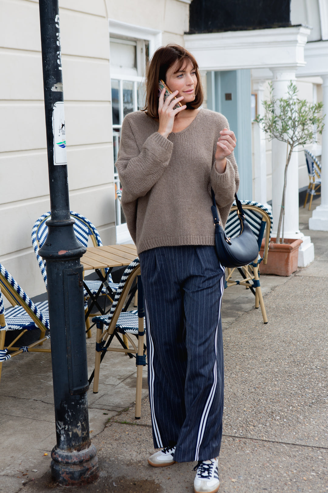Wide Leg Pin Stripe Trouser