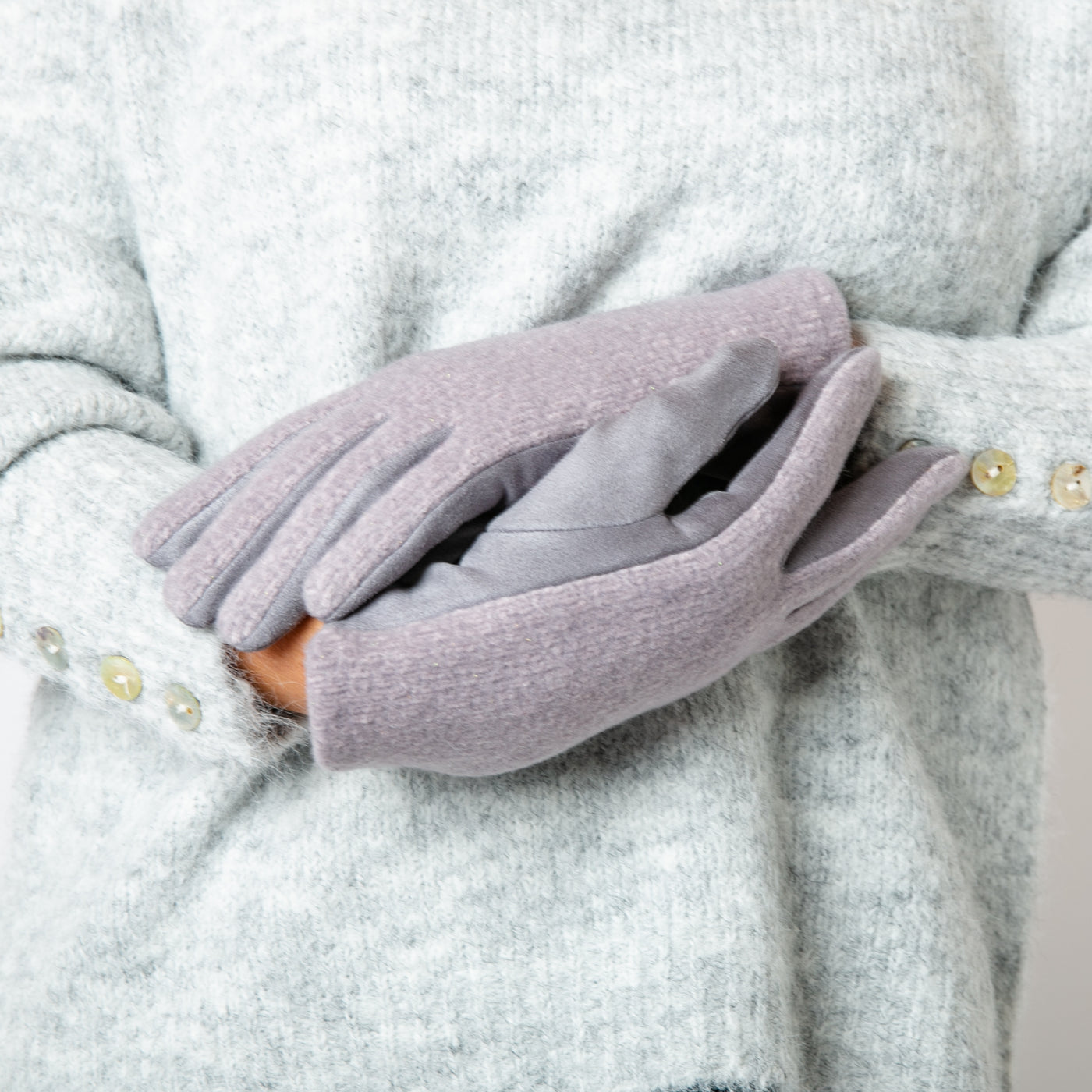 The Mollie Gloves in silver grey which make the perfect finishing touch for any winter outfit