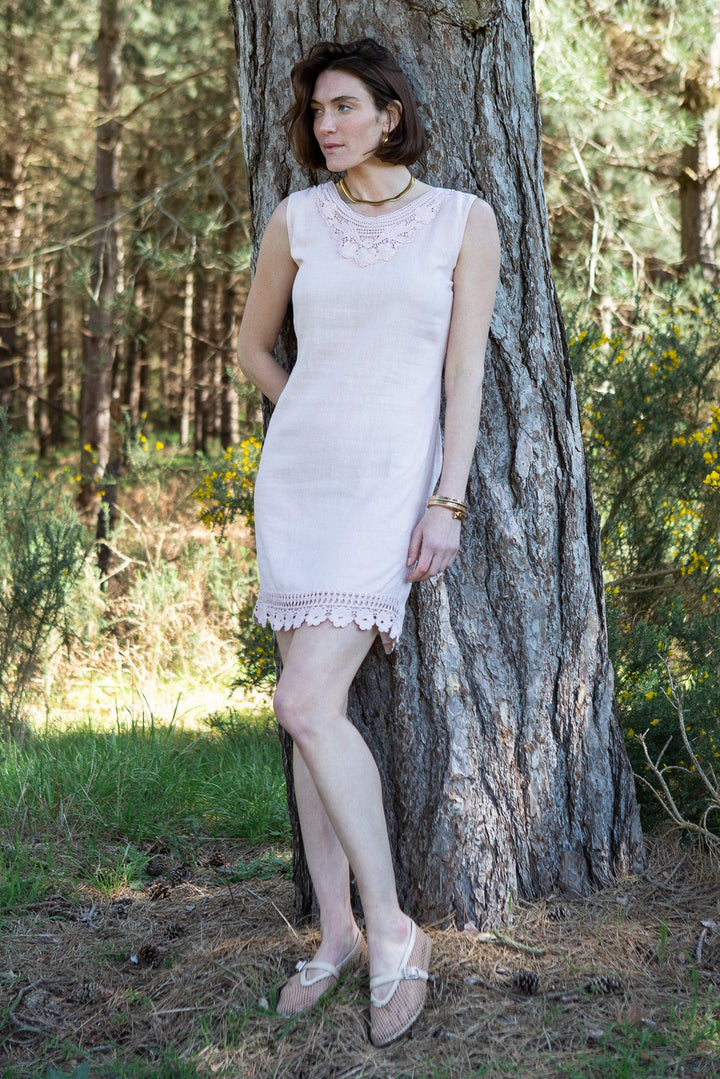 Embroidery Detail Tie Back Dress
