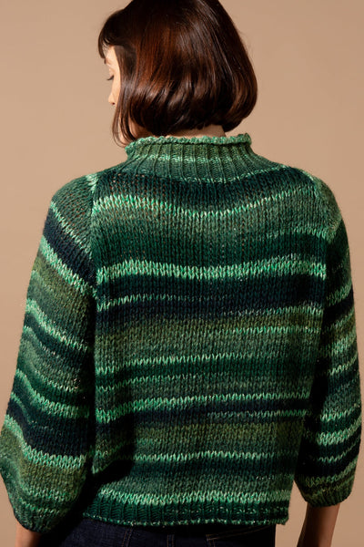 Shimmer High Neck Striped Jumper