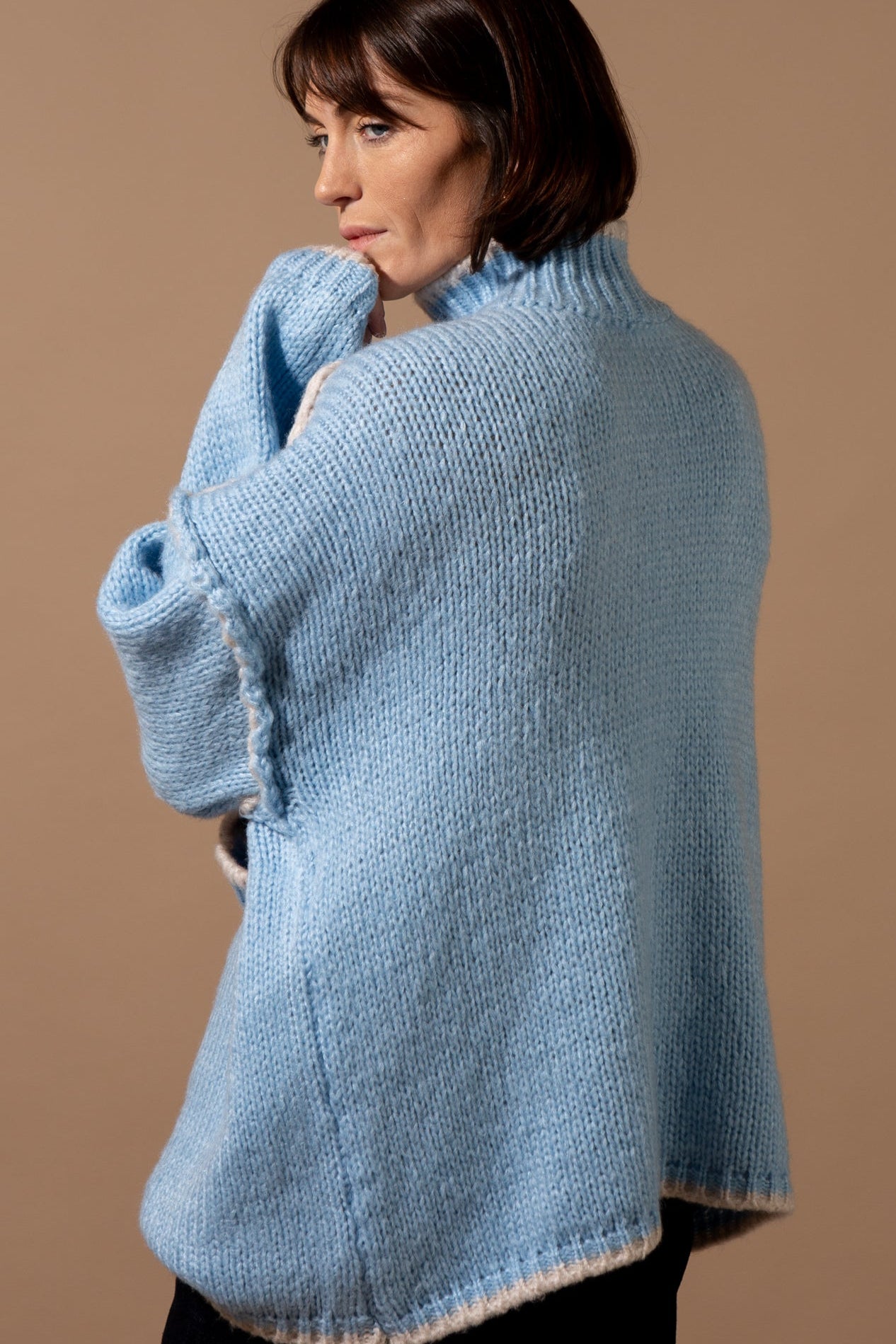 Contrast Stitch Oversized Jumper