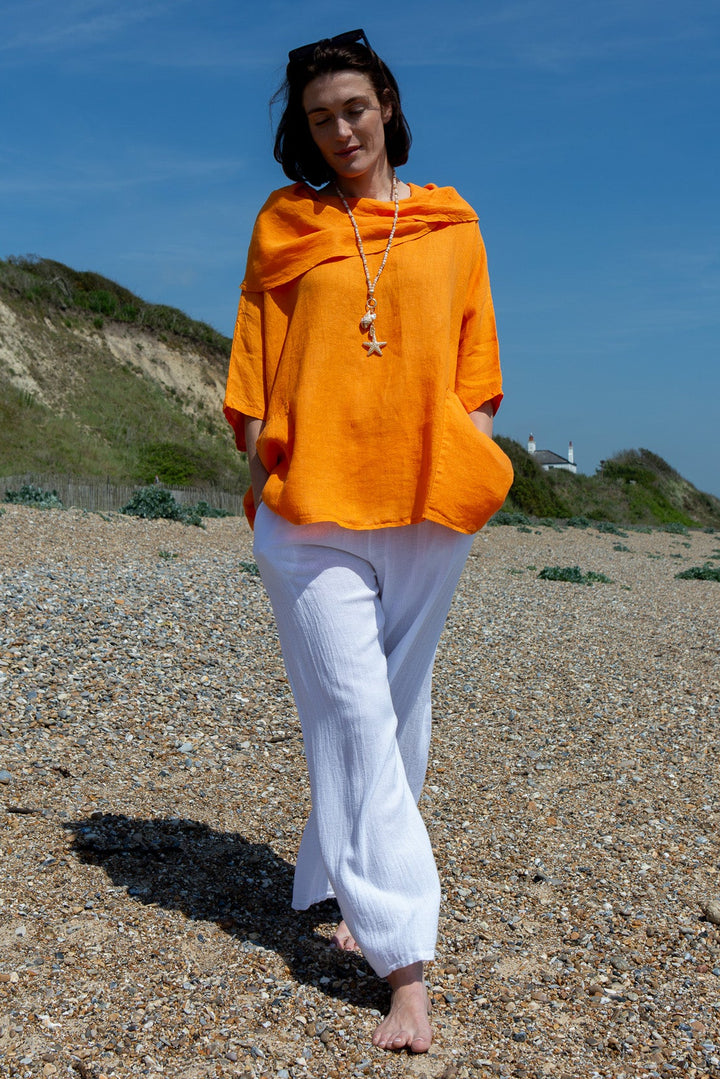 Crinkle Tie Waist Trousers