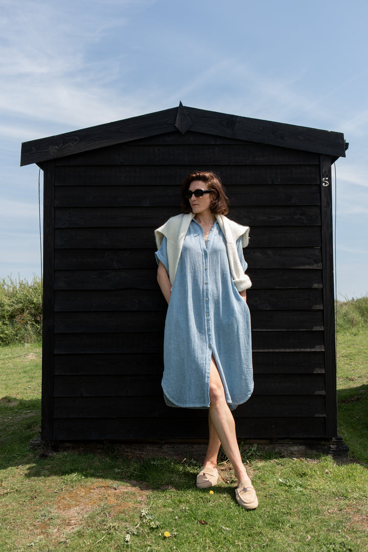 Linen Blend Shirt Dress